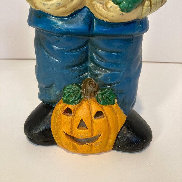 Vintage 90s Frankenstein Halloween Figurine Candle Light Ceramic Decoration - Picture 3 of 11